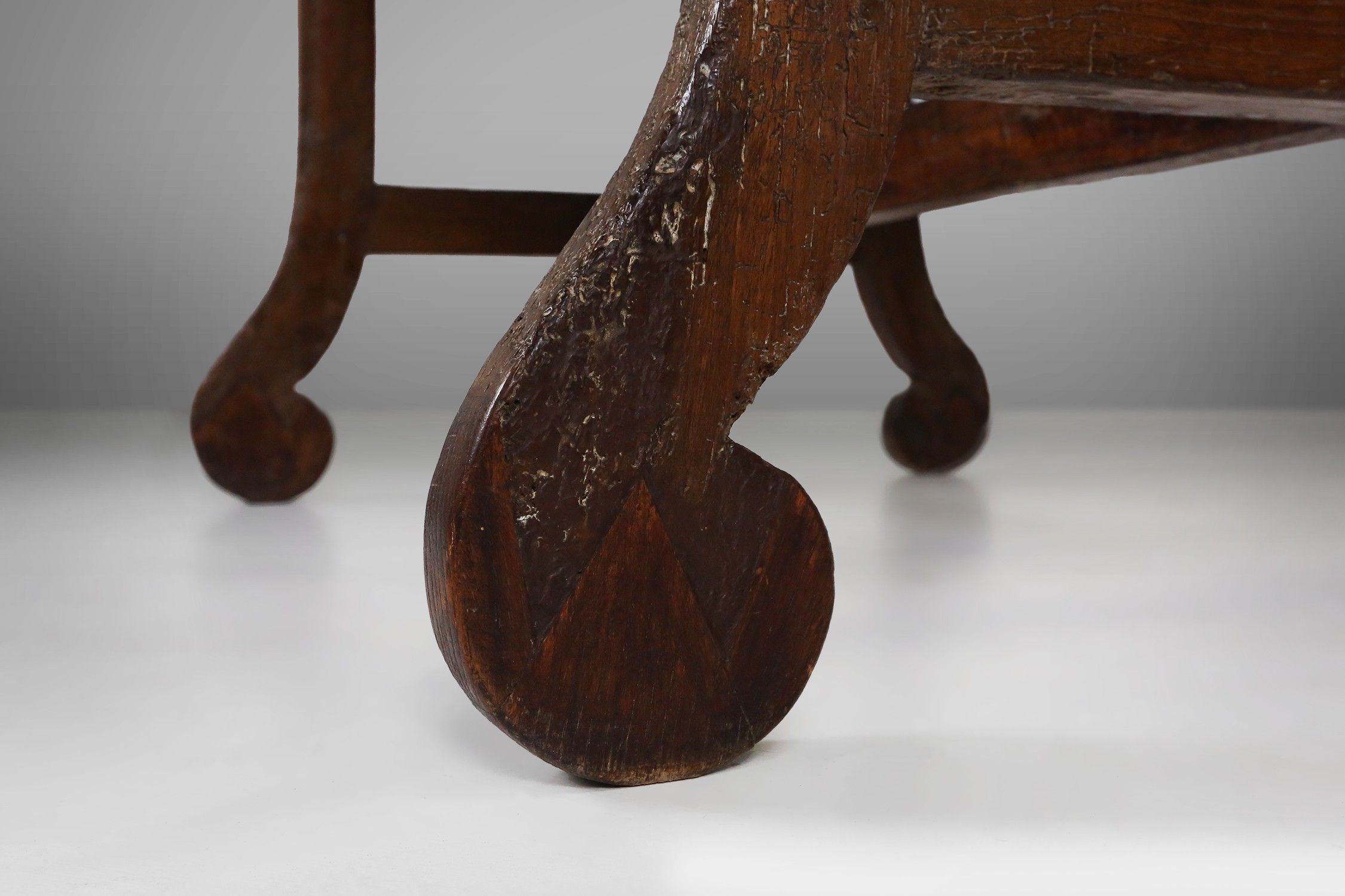 Antique carved Oak Spanish Console Table with Drawers, 18th Centurythumbnail
